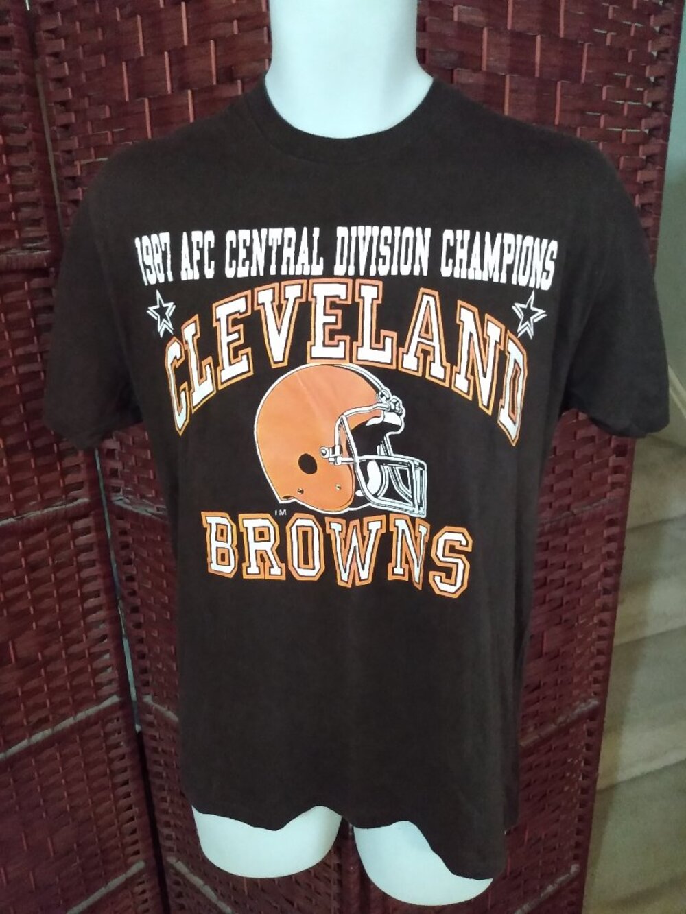 `Vintage 1987 Cleveland Browns T Shirt Central Division Champions Large 80s